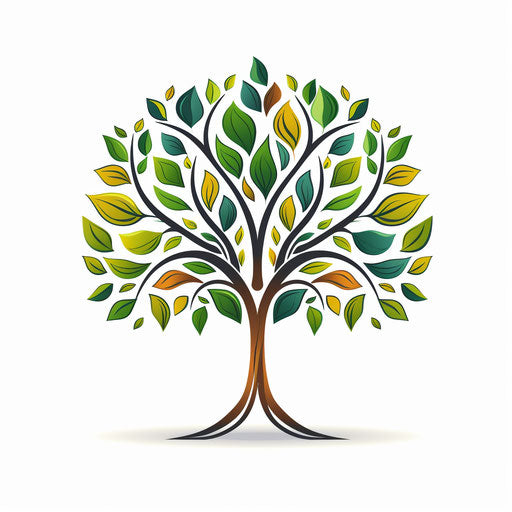 Tree of life in Minimalist style, on white background