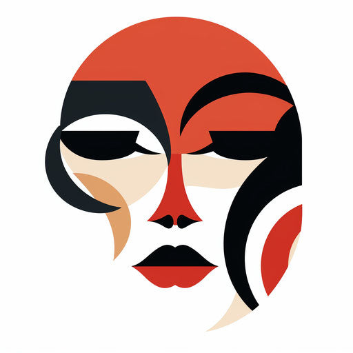 Minimalist style face illustration on white background