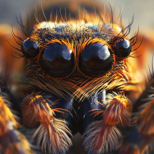 Portrait of cute smiling spider, Elke Vogelsang style