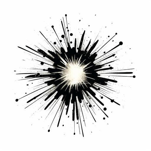 Starburst clipart in the style of Chiaroscuro Art, on white background