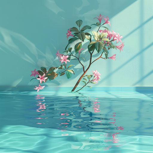 Realistic good afternoon on flat aqua background