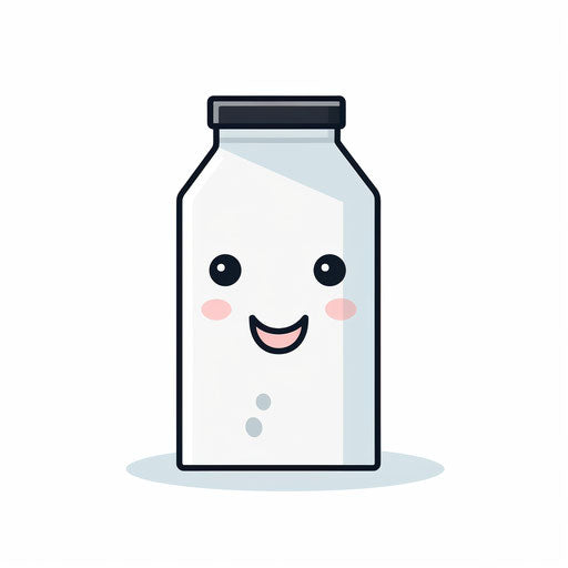 Minimalist-style milk carton illustration on white background