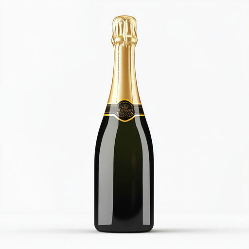 3D Champagne bottle on flat white background