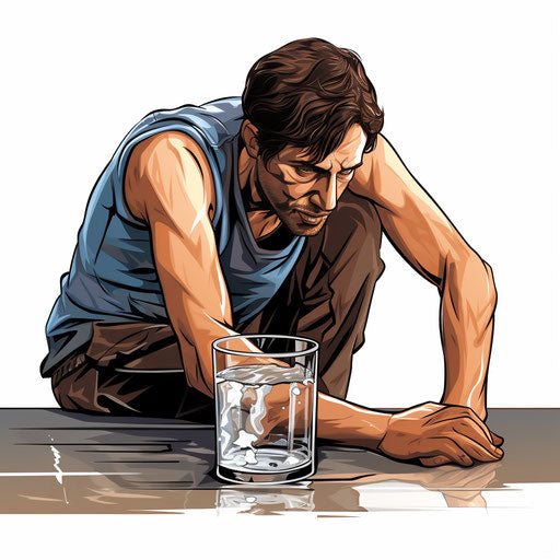 Thirsty clipart in the style of Chiaroscuro Art on white background