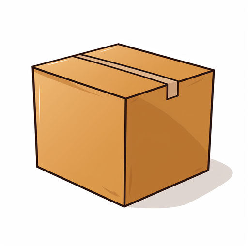 Minimalist clipart of a box on white background