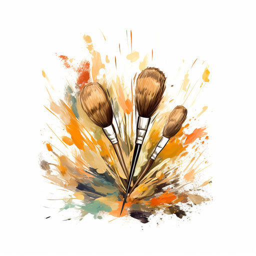 Brush clipart in the style of Impressionistic Art