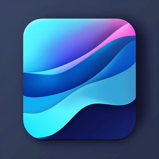 Sleek app logo with clean lines on a blue gradient background