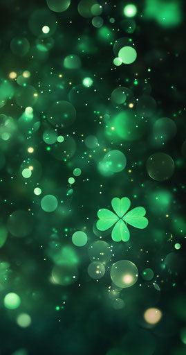 Shamrock, bokeh background, mobile wallpaper, green color theme, high resolution, high quality 29:55