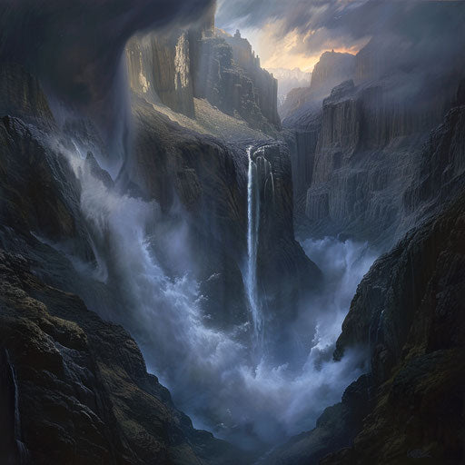 Angel Falls with moody atmosphere and powerful flow