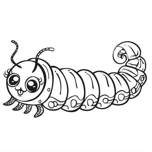 Easy Coloring Caterpillar