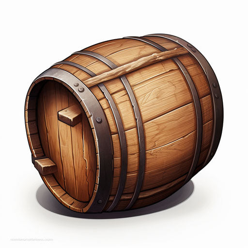 Barrel clipart in the style of Chiaroscuro Art, on white background