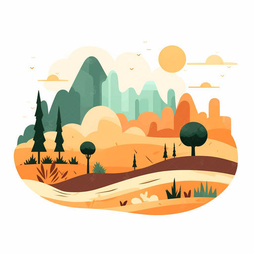 Minimalist Earth Clipart on White Background