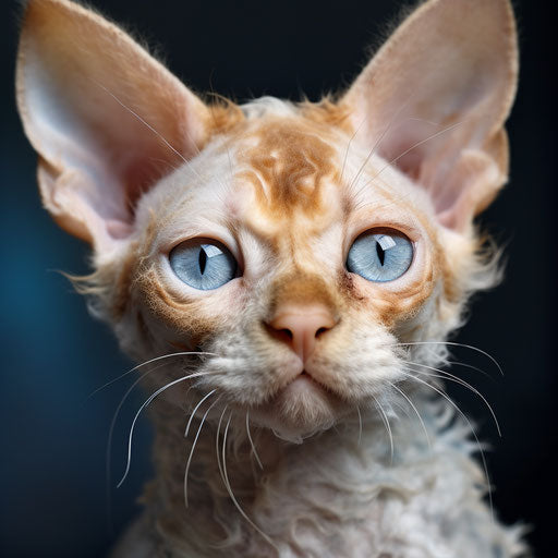 Devon rex cat closeup face