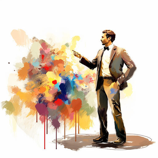 Speech illustration in the style of Impressionistic Art