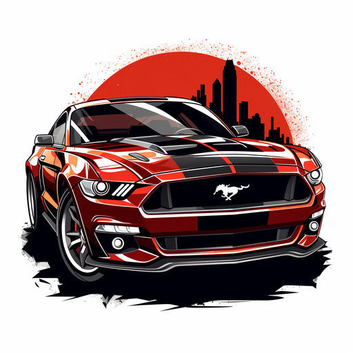 Wild horse in Chiaroscuro Art style, on a white background