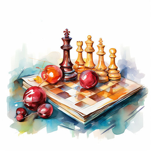 Board games clipart in the style of Impressionistic Art