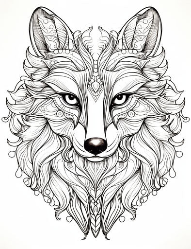 Calico fox adult coloring page tropical gothic ilford pan f carving