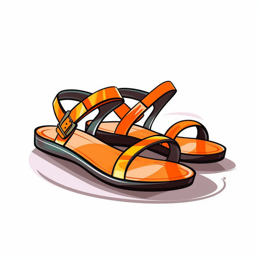 Minimalist style sandals on white background