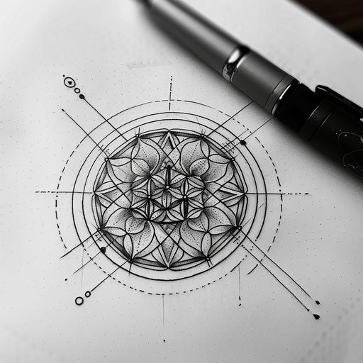 Tribal inspired tattoo sketch of the Flower of Life