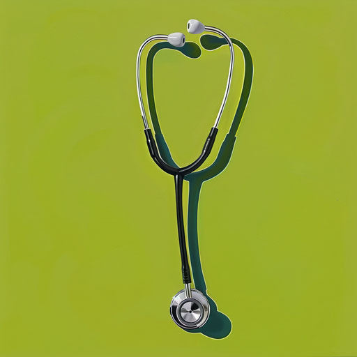 Realistic stethoscope clipart on chartreuse background