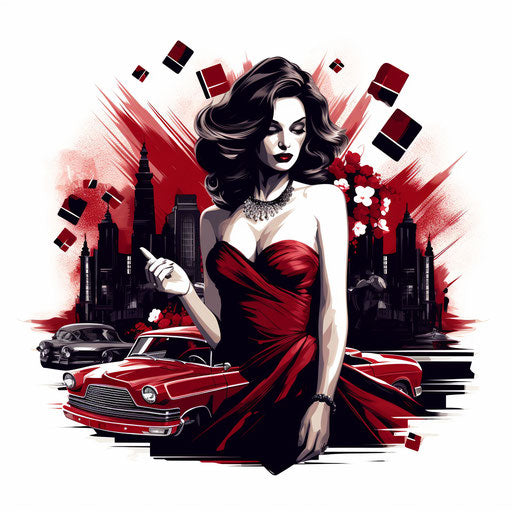 Casino illustration in the style of Chiaroscuro Art