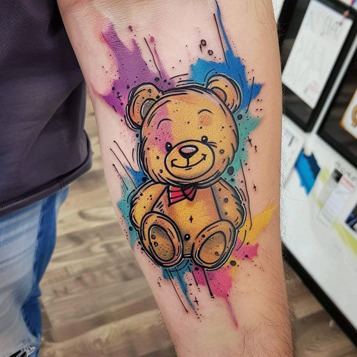 Teddy bear graffiti tattoo