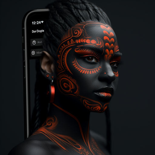 Black Whatsapp DP in facepaint style for a 1:1 Whatsapp profile