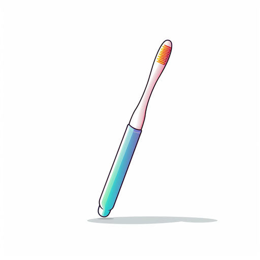 Minimalist toothbrush clipart, on a white background