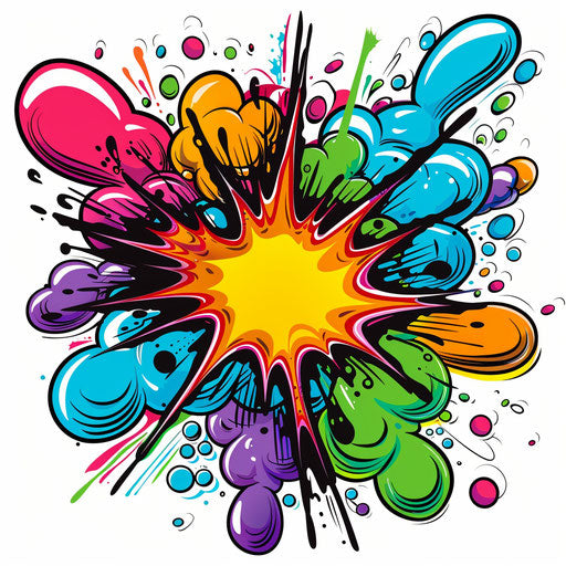 Comic book bubbles in bright pop art clipart style flat