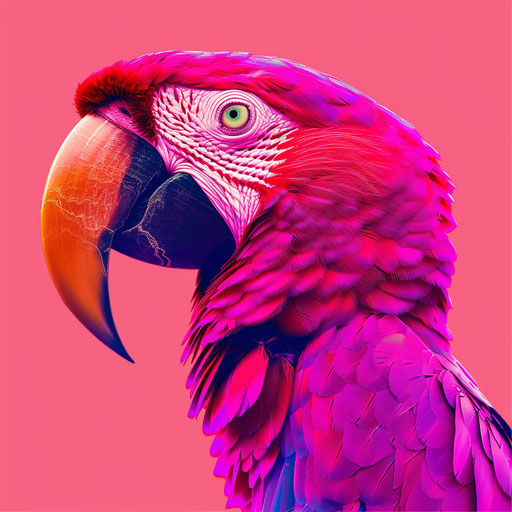 Pink clipart in photo realistic style with a flat random background, vibrant tones and enhanced clarity