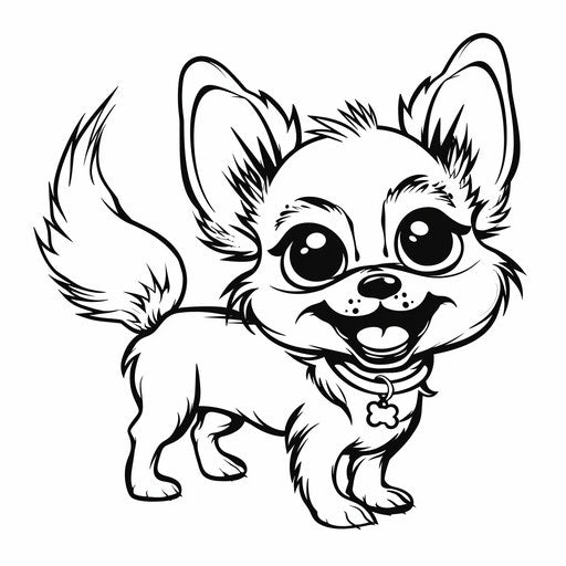 Happy Chihuahua, coloring page