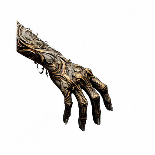 Arm illustration in the style of Chiaroscuro Art on white background