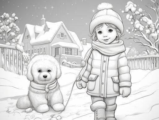 Toddler snowman coloring page - playful snow scenes