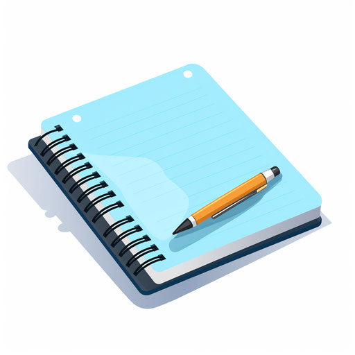 Minimalist notebook clipart on white background