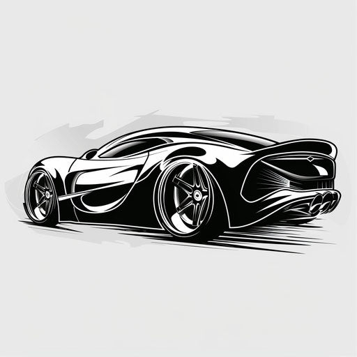 Sleek modern car tattoo sketch