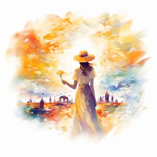Good Afternoon Illustration in the Style of Impressionistic Art