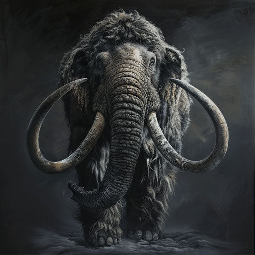 Woolly mammoth with dramatic shadows and lighting