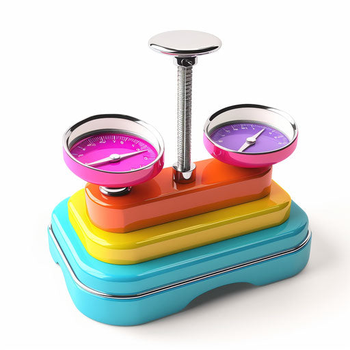 Realistic scale clipart on a flat, white background