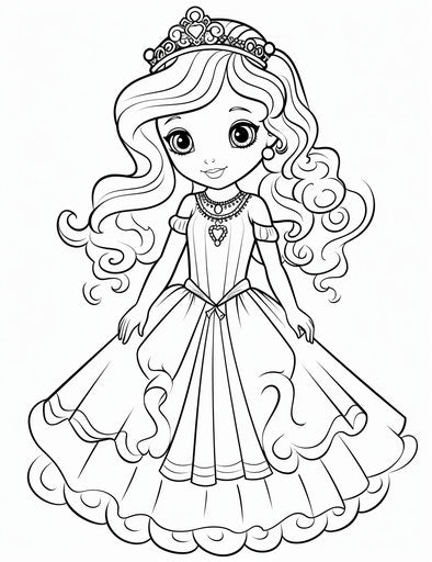 Little princess - coloring pages for baby, columns and totems