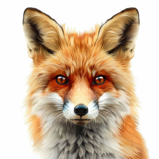 Cute animal clipart in photorealistic style with flat white background