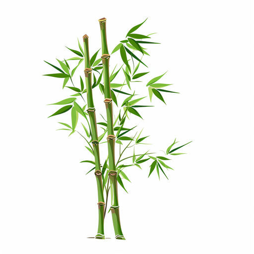 Bamboo clipart in minimalist style, on white background