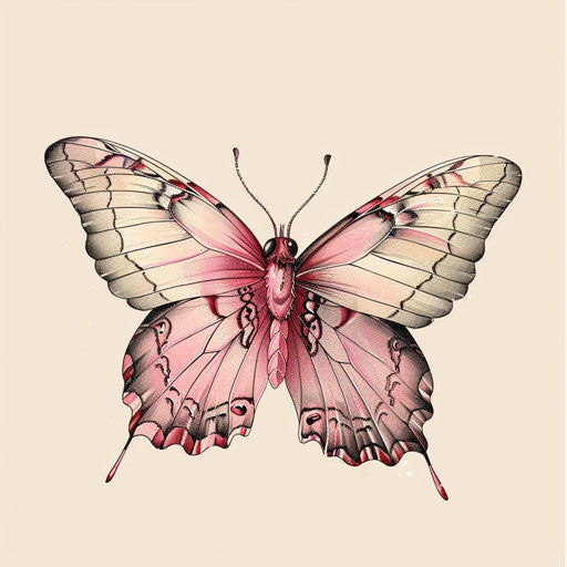Charming pink butterfly tattoo sketch