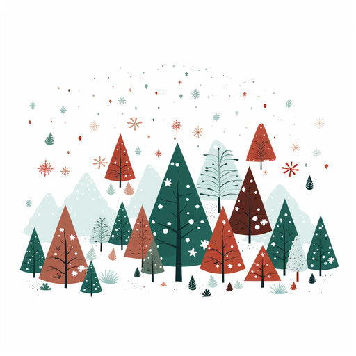 Happy holidays artwork in Minimalist style, on a white backdrop