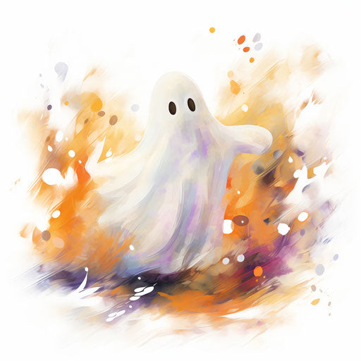 Impressionistic style illustration of jester on white background