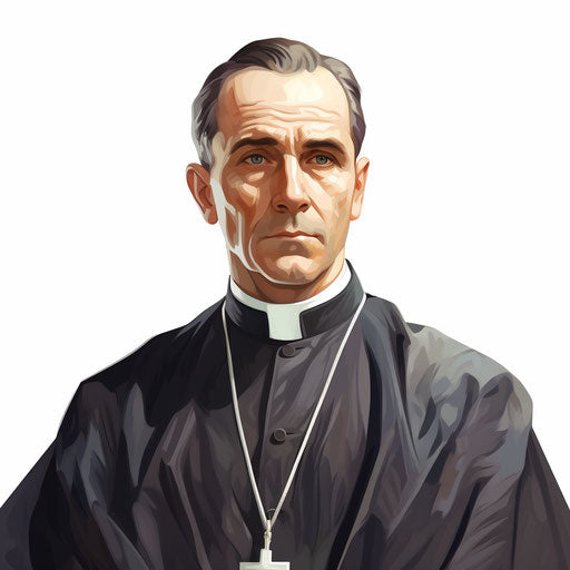 Priest clipart in the style of Oil painting on white background