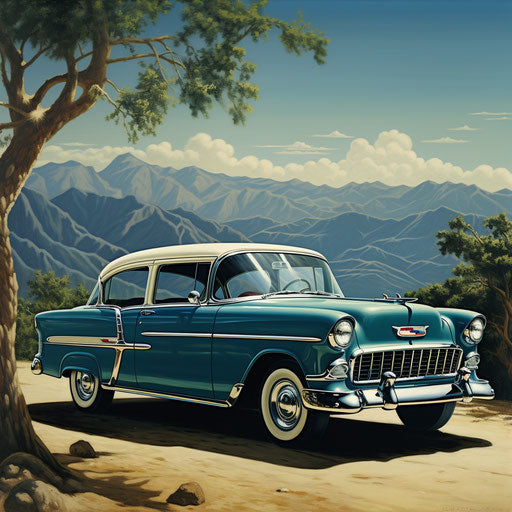 1956 red vintage car