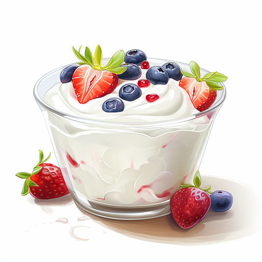 Yogurt illustration in the style of Impressionistic Art