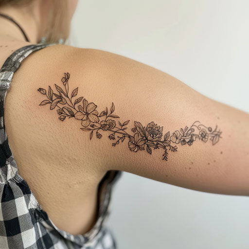 Botanical armband tattoo inspired by Maria Sibylla Merian
