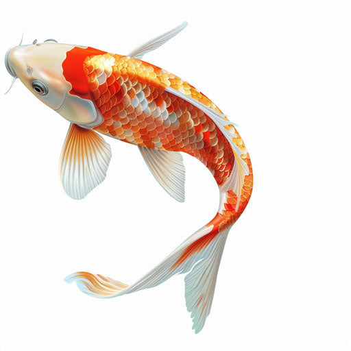Realistic koi fish clipart on a flat white background