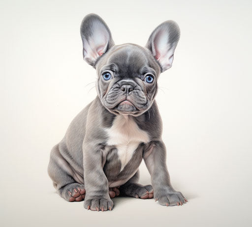 Grey and blue French bulldog puppy